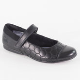 Girls Clarks Dance Buzz Black Leather Leader One Strap School Walking Shoes